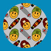 SKATERBOARD SMILEY PATCH