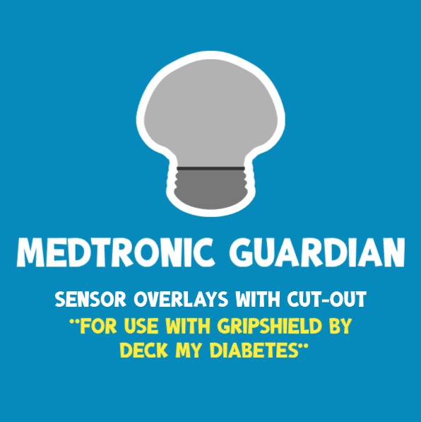 MEDTRONIC GUARDIAN SENSOR OVERLAYS WITH CUT-OUT FOR USE WITH DECK MY DIABETES GRIPSHIELDS