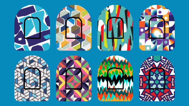 ABSTRACT ART OMNIPOD OVERLAYS  - 8 PATCH SET