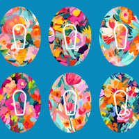 ABSTRACT FLORALS - DEXCOM G6 OVERLAYS  - 6 PATCH SET