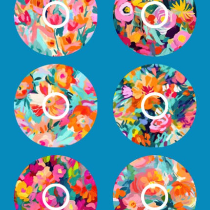 ABSTRACT FLORALS -  INFUSION SET OVERLAYS  - 6 PATCH SET