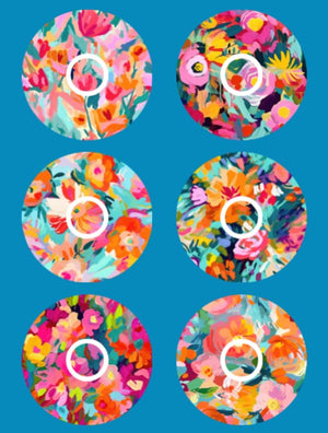 ABSTRACT FLORALS  LIBRE 3 OVERLAYS  - 6 PATCH SET