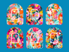 ABSTRACT FLORALS OMNIPOD OVERLAYS  - 6 PATCH SET