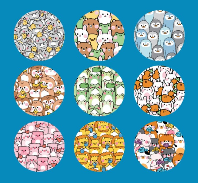 ANIMAL BUDDIES - 9 PATCH SET - FOR THE SUGARSHIELD™ CASE BY DECK MY DIABETES for TANDEM MOBI™ INSULIN PUMP