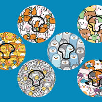 ANIMAL BUDDIES - 9 PATCH SET - MEDTRONIC GUARDIAN OVERLAYS WITH CUT-OUT FOR USE WITH DECK MY DIABETES GRIPSHIELD