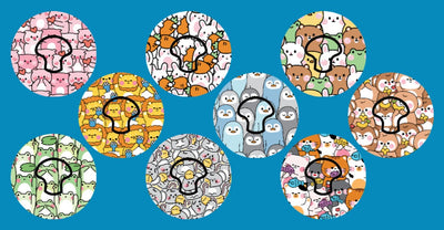 ANIMAL BUDDIES - 9 PATCH SET - MEDTRONIC GUARDIAN OVERLAYS WITH CUT-OUT FOR USE WITH DECK MY DIABETES GRIPSHIELD