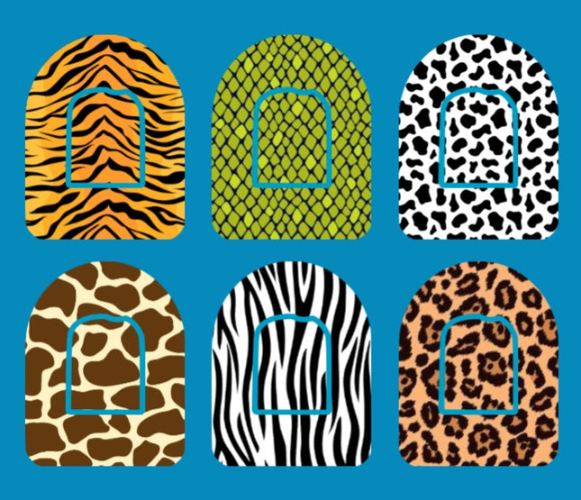 ANIMAL HIDE PATTERNS - 6 PATCH SET - OMNIPOD OVERLAYS