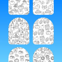"COLOR MY JOURNEY" AUTUMN PATTERNS - 6 PATCH SET OF OMNIPOD OVERLAYS WITH CUT-OUTS