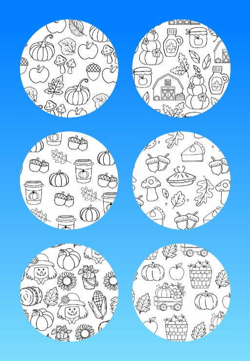 "COLOR MY JOURNEY" AUTUMN PATTERNS - 6 PATCH SET - LARGE SOLID OVERLAYS (NO CUT-OUTS)
