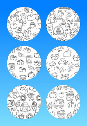 "COLOR MY JOURNEY" AUTUMN PATTERNS - 6 PATCH SET - LARGE SOLID OVERLAYS (NO CUT-OUTS)