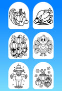 "COLOR MY JOURNEY" AUTUMN & THANKSGIVING - 6 PATCH SET OF OMNIPOD OVERLAYS WITH CUT-OUTS