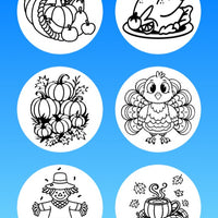 "COLOR MY JOURNEY" AUTUMN THANKSGIVING - 6 PATCH SET - LARGE SOLID OVERLAYS (NO CUT-OUTS)