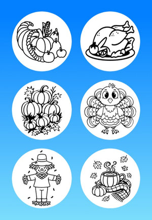 "COLOR MY JOURNEY" AUTUMN THANKSGIVING - 6 PATCH SET - LARGE SOLID OVERLAYS (NO CUT-OUTS)