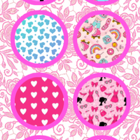 BARBIE INSPIRED FASHION  #1  - 8 PATCH SET FOR THE SUGARSHIELD™ CASE BY DECK MY DIABETES for TANDEM MOBI™ INSULIN PUMP
