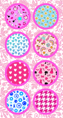 BARBIE INSPIRED FASHION  #1  - 8 PATCH SET FOR THE SUGARSHIELD™ CASE BY DECK MY DIABETES for TANDEM MOBI™ INSULIN PUMP