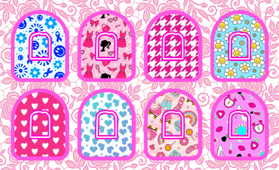 BARBIE INSPIRED FASHION  #1 - 8 PATCH SET - OMNIPOD OVERLAYS