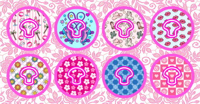 BARBIE INSPIRED FASHION  #2 - 8 PATCH SET - MEDTRONIC GUARDIAN OVERLAYS WITH CUT-OUT FOR USE WITH DECK MY DIABETES GRIPSHIELD