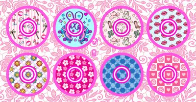BARBIE INSPIRED FASHION  #2 - 8 PATCH SET - LIBRE 2 OVERLAYS