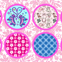 BARBIE INSPIRED FASHION  #2 - 8 PATCH SET - LARGE SOLID OVERLAYS