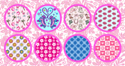 BARBIE INSPIRED FASHION  #2 - 8 PATCH SET - LARGE SOLID OVERLAYS