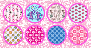 BARBIE INSPIRED FASHION  #2 - 8 PATCH SET - LARGE SOLID OVERLAYS