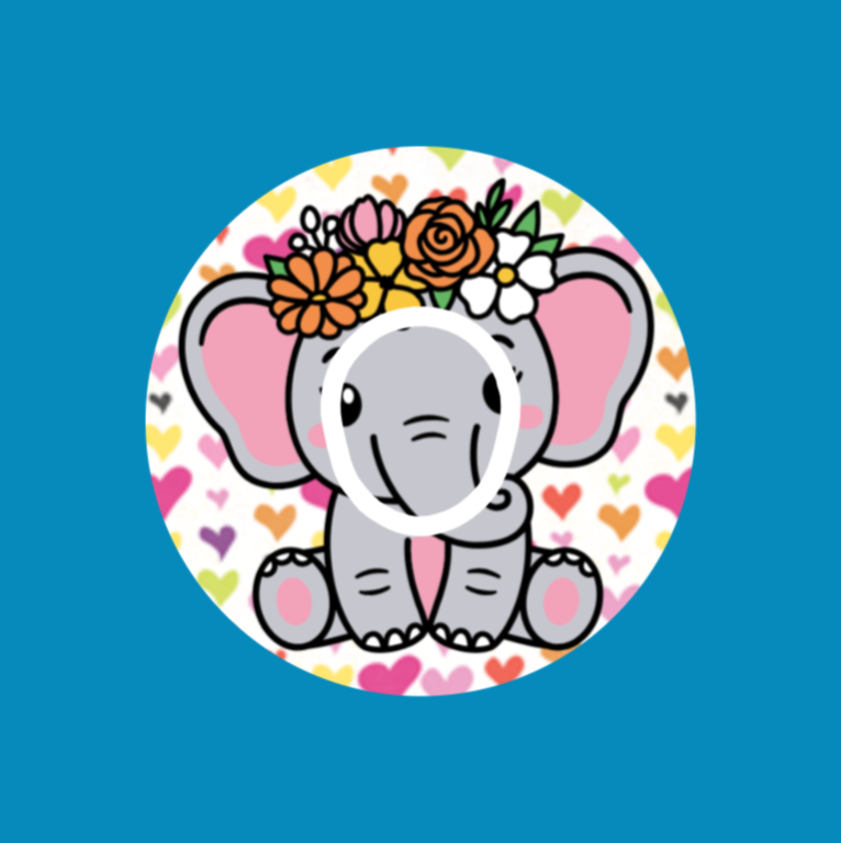 BELLA THE ELEPHANT - DEXCOM G7 OR DEXCOM STELO OVERLAY