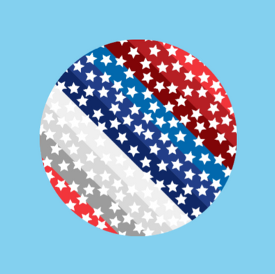 BLENDED RED WHITE & BLUE - LARGE SOLID OVERLAY