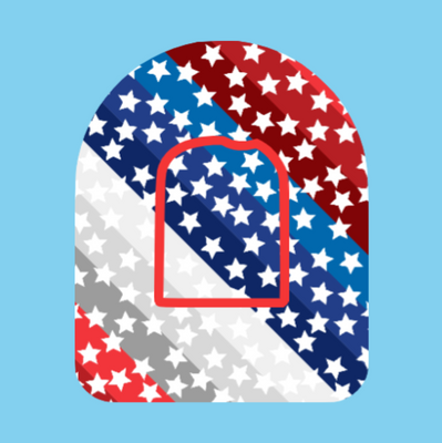 BLENDED RED WHITE AND BLUE -  OMNIPOD OVERLAY