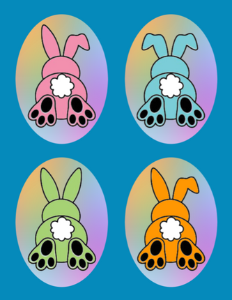 BUNNY TAILS - 4 PATCH SET - LARGE SOLID OVERLAYS