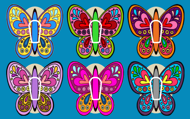 BUTTERFLY ART - 6 PATCH SET   -  DEXCOM G6 OVERLAYS