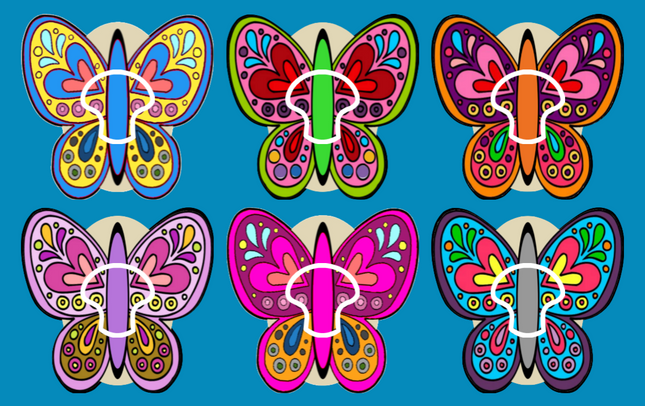 BUTTERFLY ART - 6 PATCH SET - MEDTRONIC GUARDIAN  OVERLAY