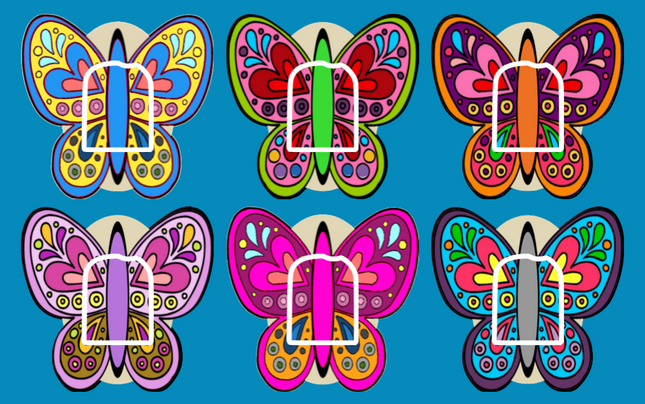 BUTTERFLY ART  - 6 PATCH SET - OMNIPOD OVERLAYS