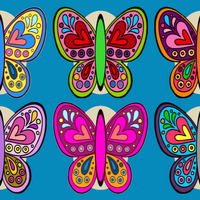 BUTTERFLY ART - 6 PATCH SET - LARGE SOLID OVERLAYS