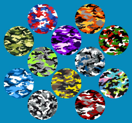 CAMO VARIETY - 12 PATCH SET - LARGE SOLID OVERLAYS