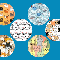 CAT NATION - 6 PATCH SET - LARGE SOLID OVERLAYS