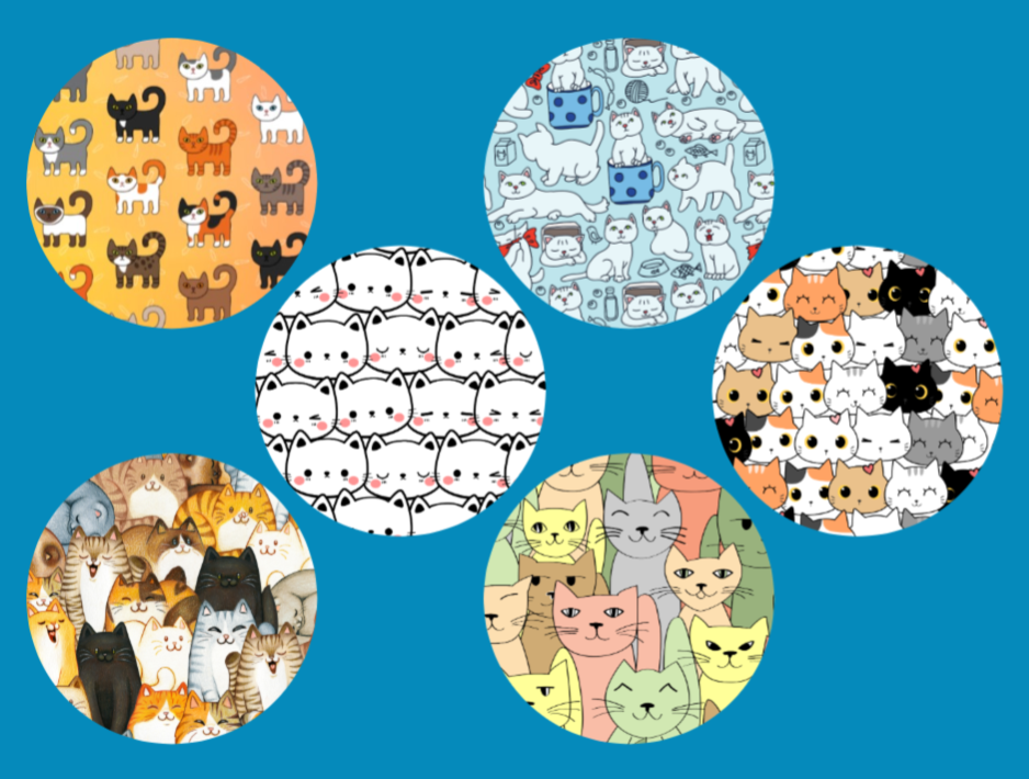 CAT NATION - 6 PATCH SET - LARGE SOLID OVERLAYS