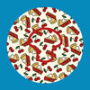 CHERRY PIE PATTERN - MEDTRONIC GUARDIAN OVERLAYS WITH CUT-OUT FOR USE WITH DECK MY DIABETES GRIPSHIELD