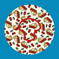 CHERRY PIE PATTERN - MEDTRONIC GUARDIAN OVERLAYS WITH CUT-OUT FOR USE WITH DECK MY DIABETES GRIPSHIELD