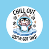 CHILL OUT! YOU'VE GOT THIS! PENGUIN -  MEDTRONIC GUARDIAN OVERLAY WITH CUT-OUT FOR USE WITH DECK MY DIABETES GRIPSHIELD