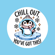 CHILL OUT! YOU'VE GOT THIS! PENGUIN -  MEDTRONIC GUARDIAN OVERLAY WITH CUT-OUT FOR USE WITH DECK MY DIABETES GRIPSHIELD