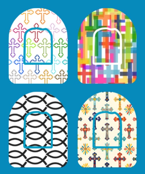 CHRISTIAN PATTERNS - 4 PATCH SET - OMNIPOD OVERLAY