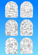 "COLOR MY JOURNEY" CHRISTMAS PATTERN - 6 PATCH SET OF OMNIPOD OVERLAYS WITH CUT-OUTS