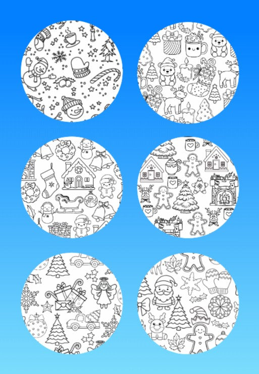 "COLOR MY JOURNEY" CHRISTMAS PATTERNS - 6 PATCH SET OF LIBRE 2 OVERLAYS WITH CUT-OUTS