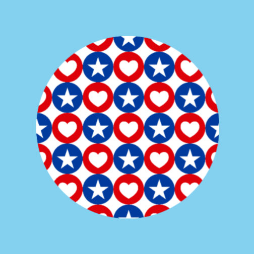 CIRCLES STARS & STRIPES - LARGE SOLID OVERLAY