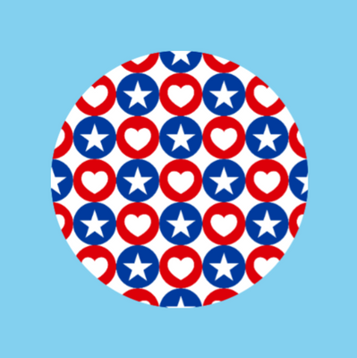 CIRCLES STARS & STRIPES - LARGE SOLID OVERLAY