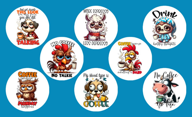 COMICAL COFFEE TALK - 8 PATCH SET - LARGE SOLID OVERLAYS