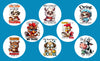 COMICAL COFFEE TALK - 8 PATCH SET - LARGE SOLID OVERLAYS