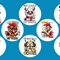 COMICAL COFFEE TALK - 8 PATCH SET - LARGE SOLID OVERLAYS