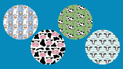 COW PATTERNS - 4 PATCH SET - LARGE SOLID OVERLAYS