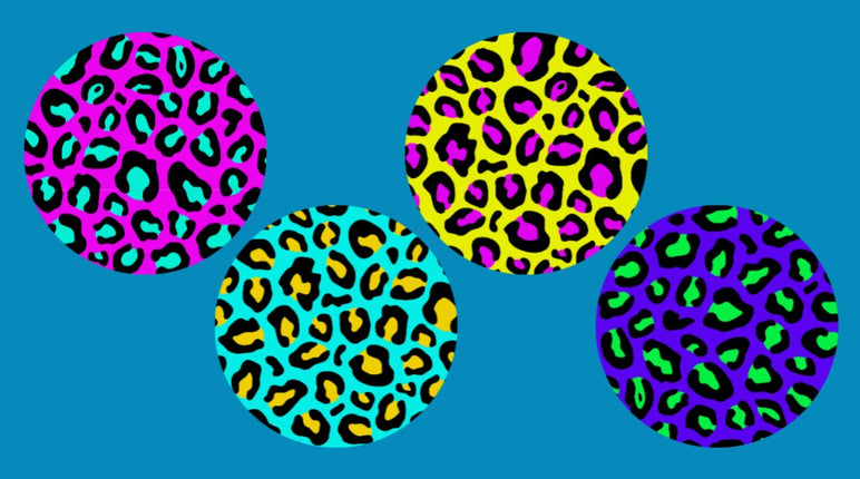 CRAZY LEOPARD PATTERNS - 4 PATCH SET FOR THE SUGARSHIELD™ CASE BY DECK MY DIABETES for TANDEM MOBI™ INSULIN PUMP